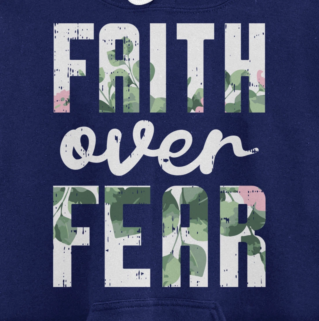 Faith Over Fear Jesus God Religious Spiritual Christian Gift Pullover Hoodie
