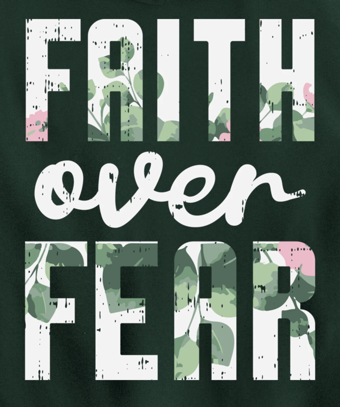 Faith Over Fear Jesus God Religious Spiritual Christian Gift Pullover Hoodie