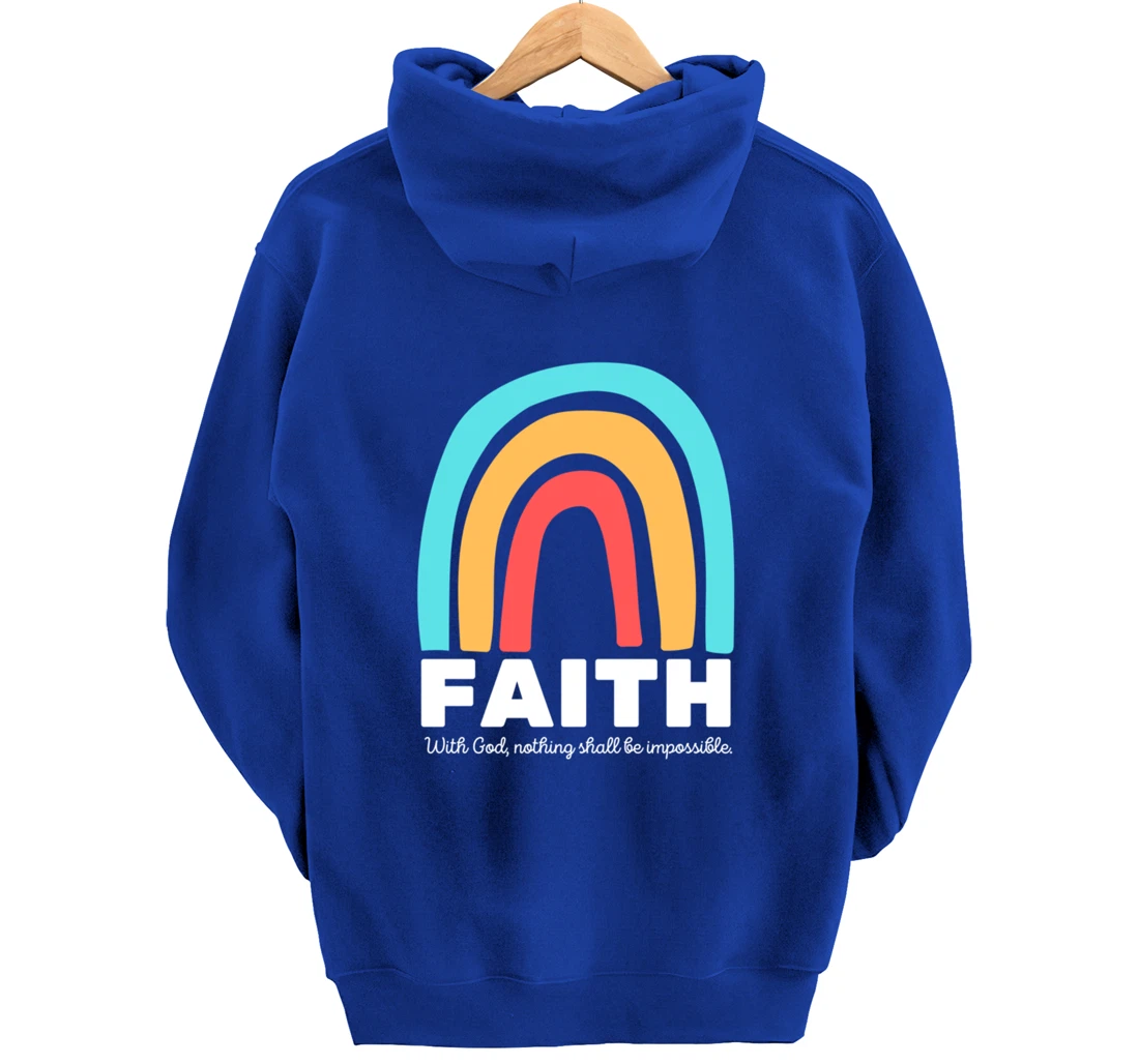 Luke 1:37 With God, Nothing Shall Be Impossible Faith-Based Pullover Hoodie