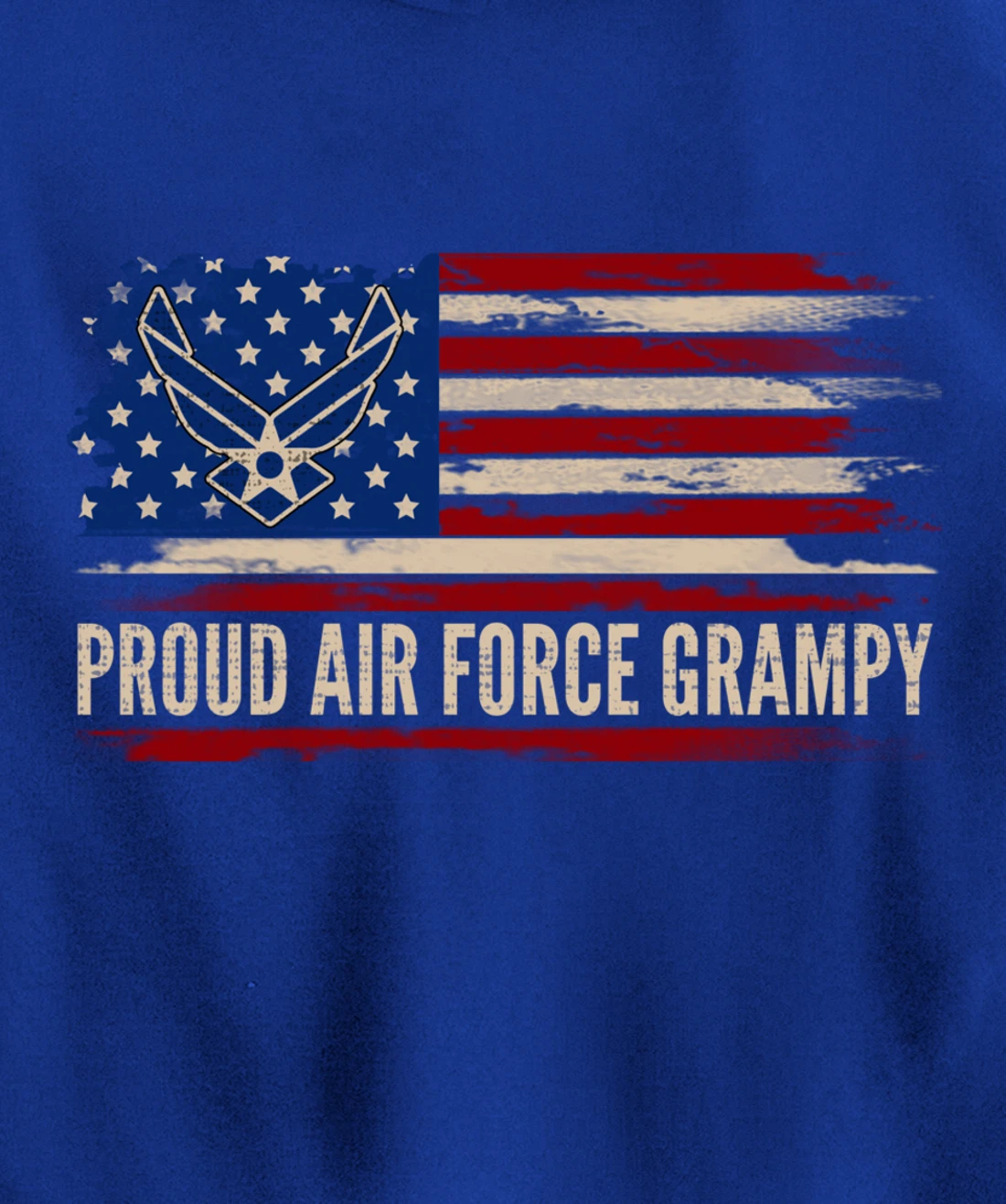 Vintage Proud Air Force Grampy American Flag Veteran Gift Pullover Hoodie