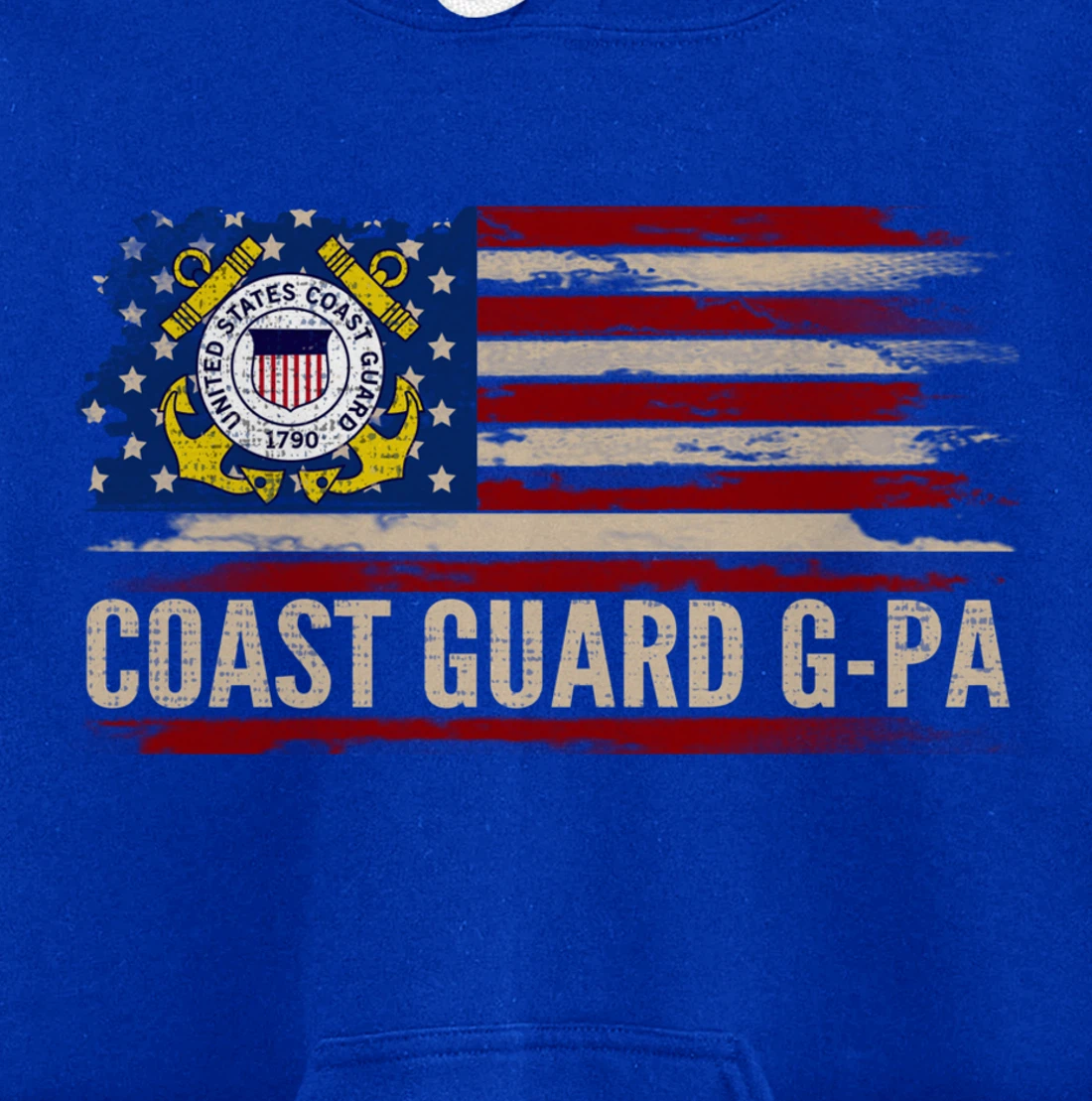 Vintage Coast Guard G-Pa American Flag Veteran Gift Pullover Hoodie
