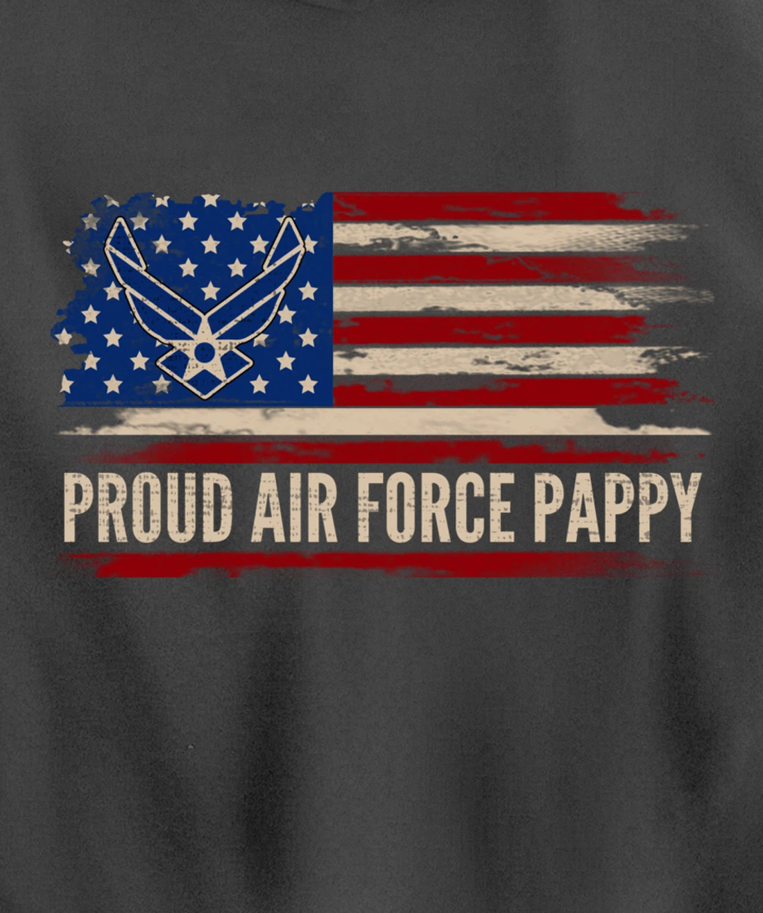 Vintage Proud Air Force Pappy American Flag Veteran Gift Pullover Hoodie