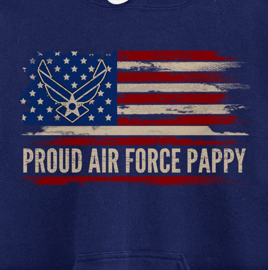 Vintage Proud Air Force Pappy American Flag Veteran Gift Pullover Hoodie