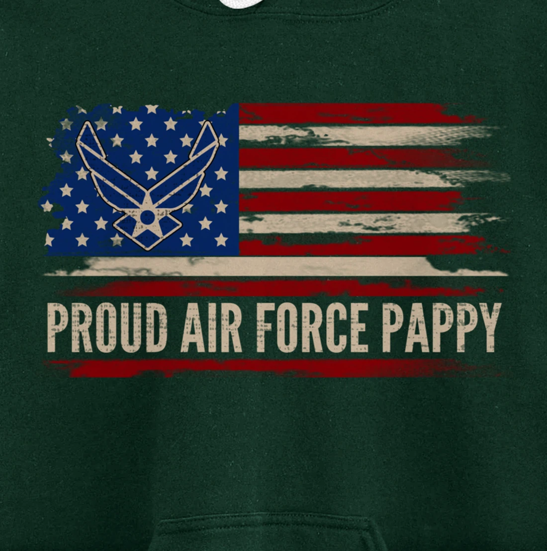 Vintage Proud Air Force Pappy American Flag Veteran Gift Pullover Hoodie