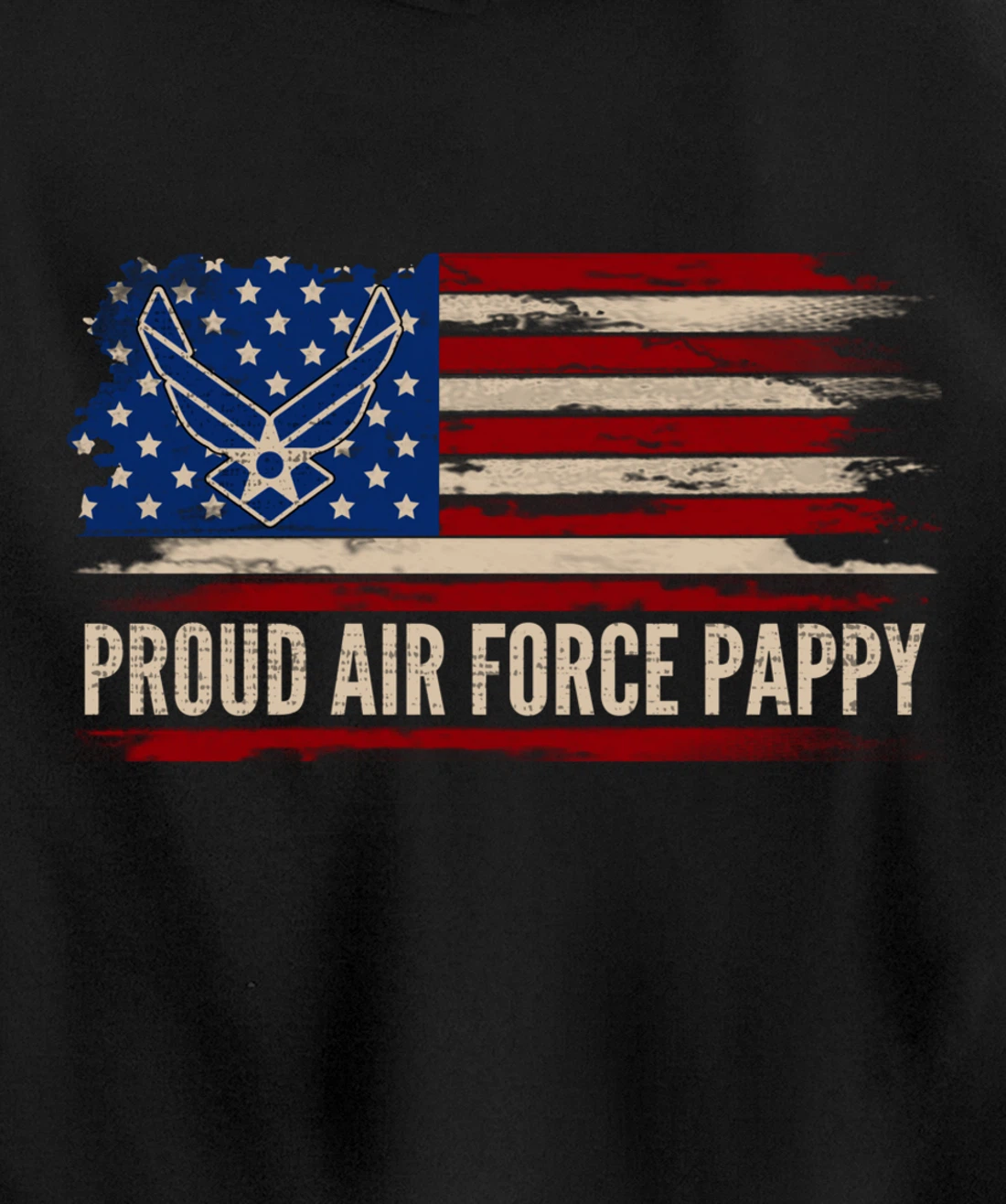 Vintage Proud Air Force Pappy American Flag Veteran Gift Pullover Hoodie