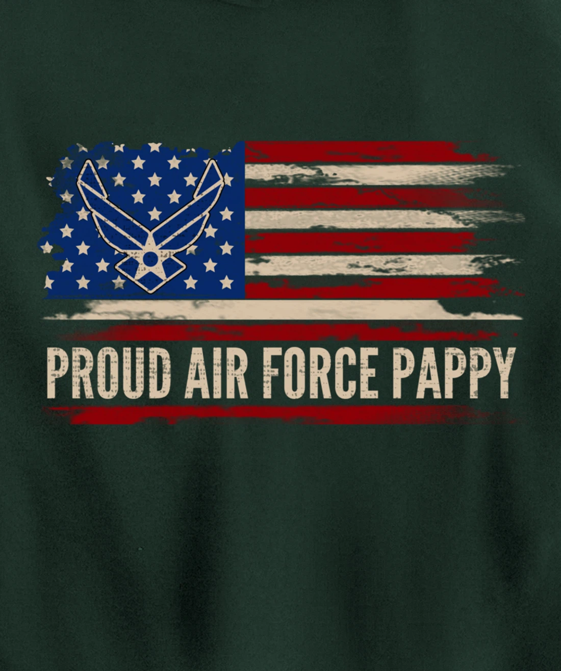 Vintage Proud Air Force Pappy American Flag Veteran Gift Pullover Hoodie