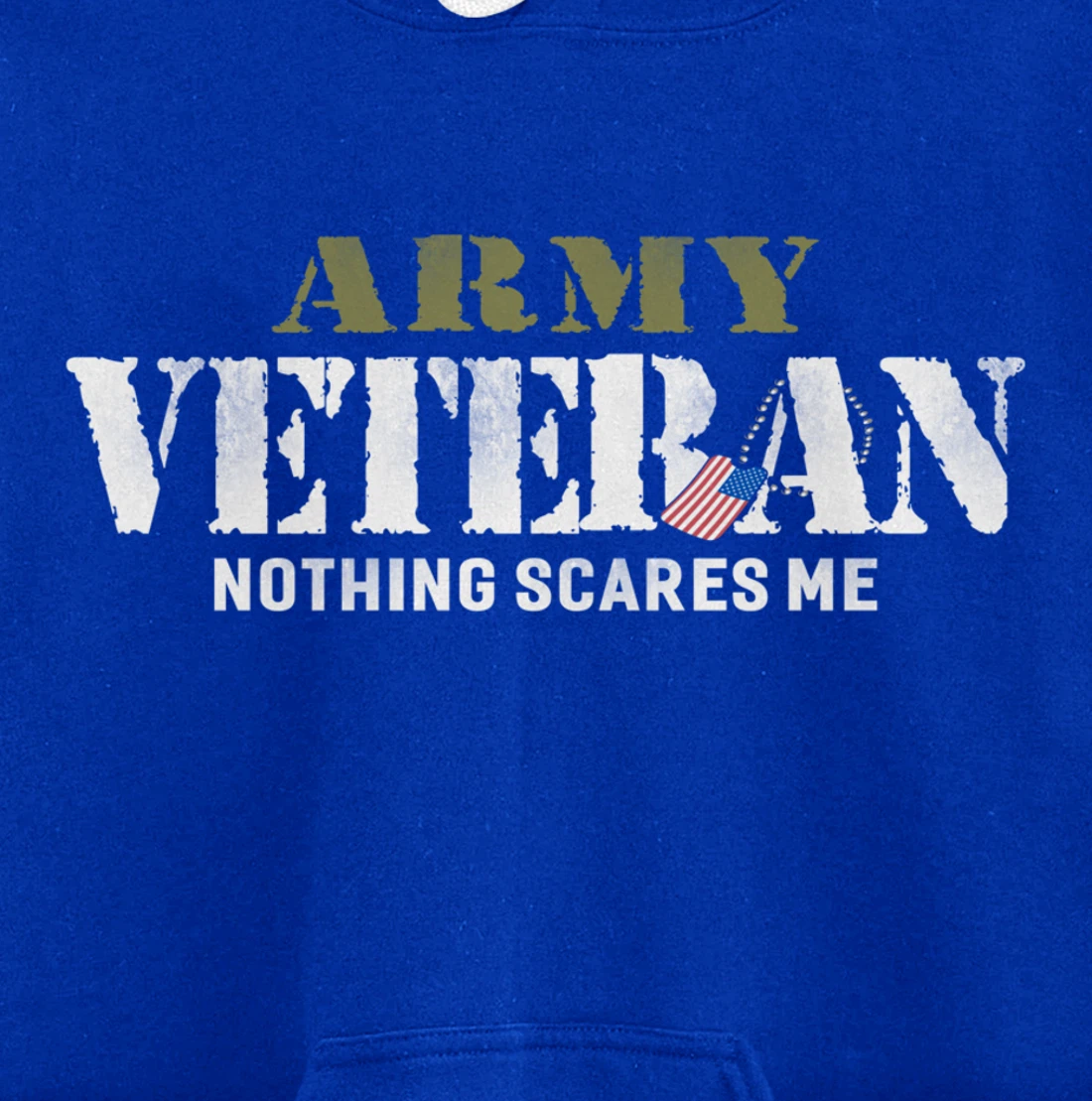 Men's Army Veteran Nothing Scares Me American Flag Pullover Hoodie