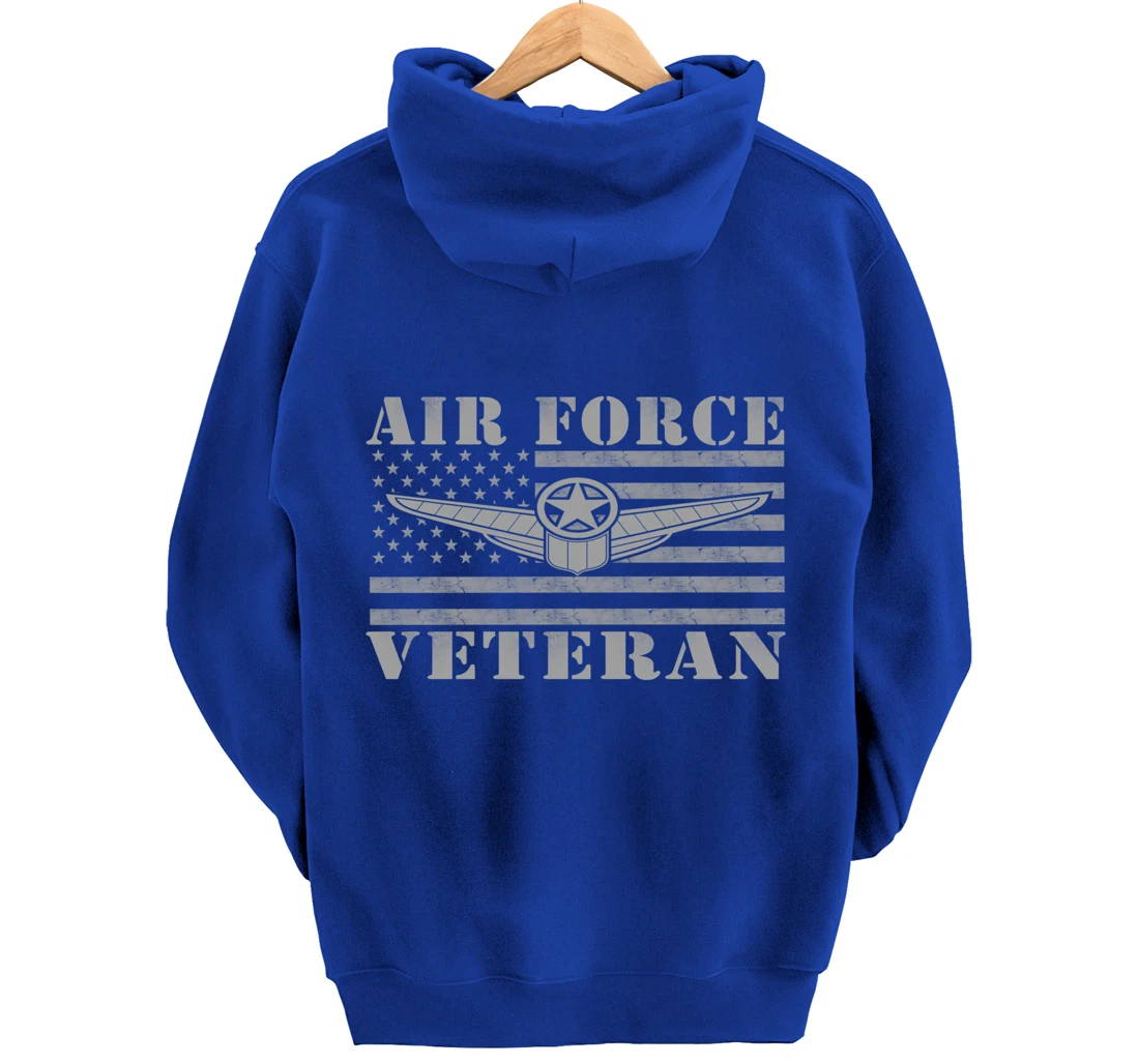 Veteran US Air Force - American Flag Veterans Mens Top Pullover Hoodie