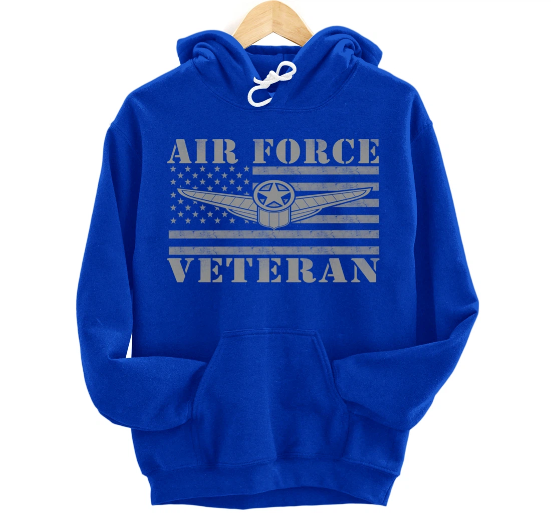 Veteran US Air Force - American Flag Veterans Mens Top Pullover Hoodie