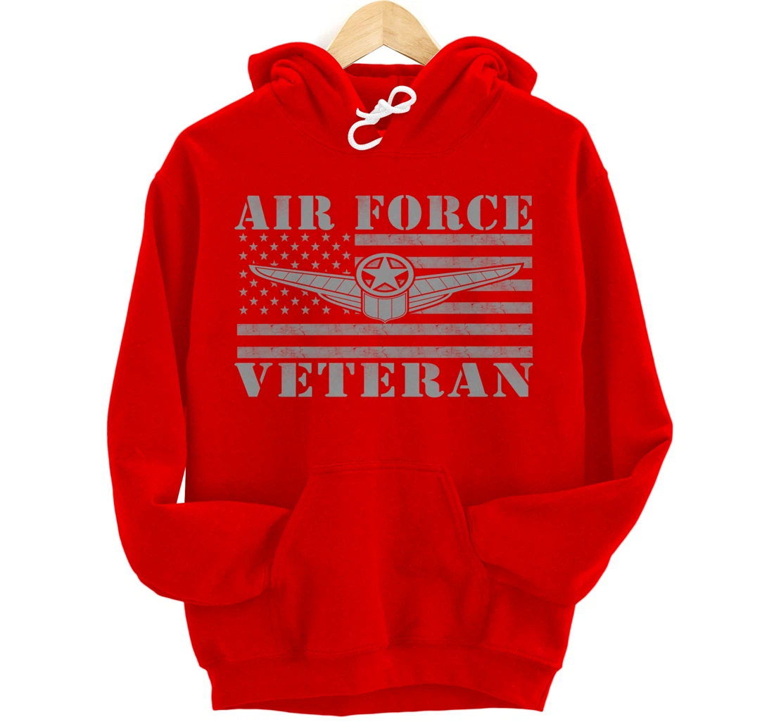 Veteran US Air Force - American Flag Veterans Mens Top Pullover Hoodie