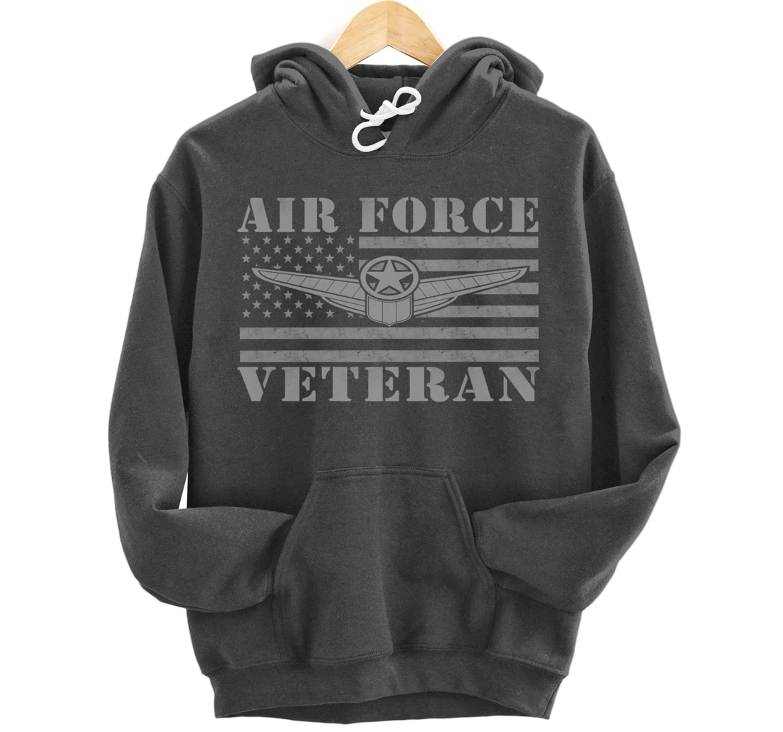Veteran US Air Force - American Flag Veterans Mens Top Pullover Hoodie