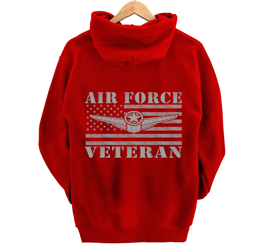 Veteran US Air Force - American Flag Veterans Mens Top Pullover Hoodie