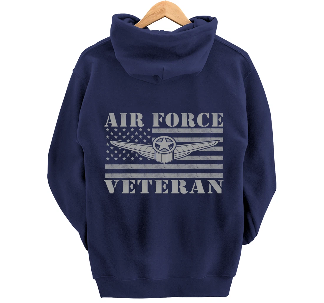Veteran US Air Force - American Flag Veterans Mens Top Pullover Hoodie