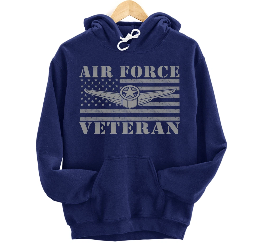 Veteran US Air Force - American Flag Veterans Mens Top Pullover Hoodie