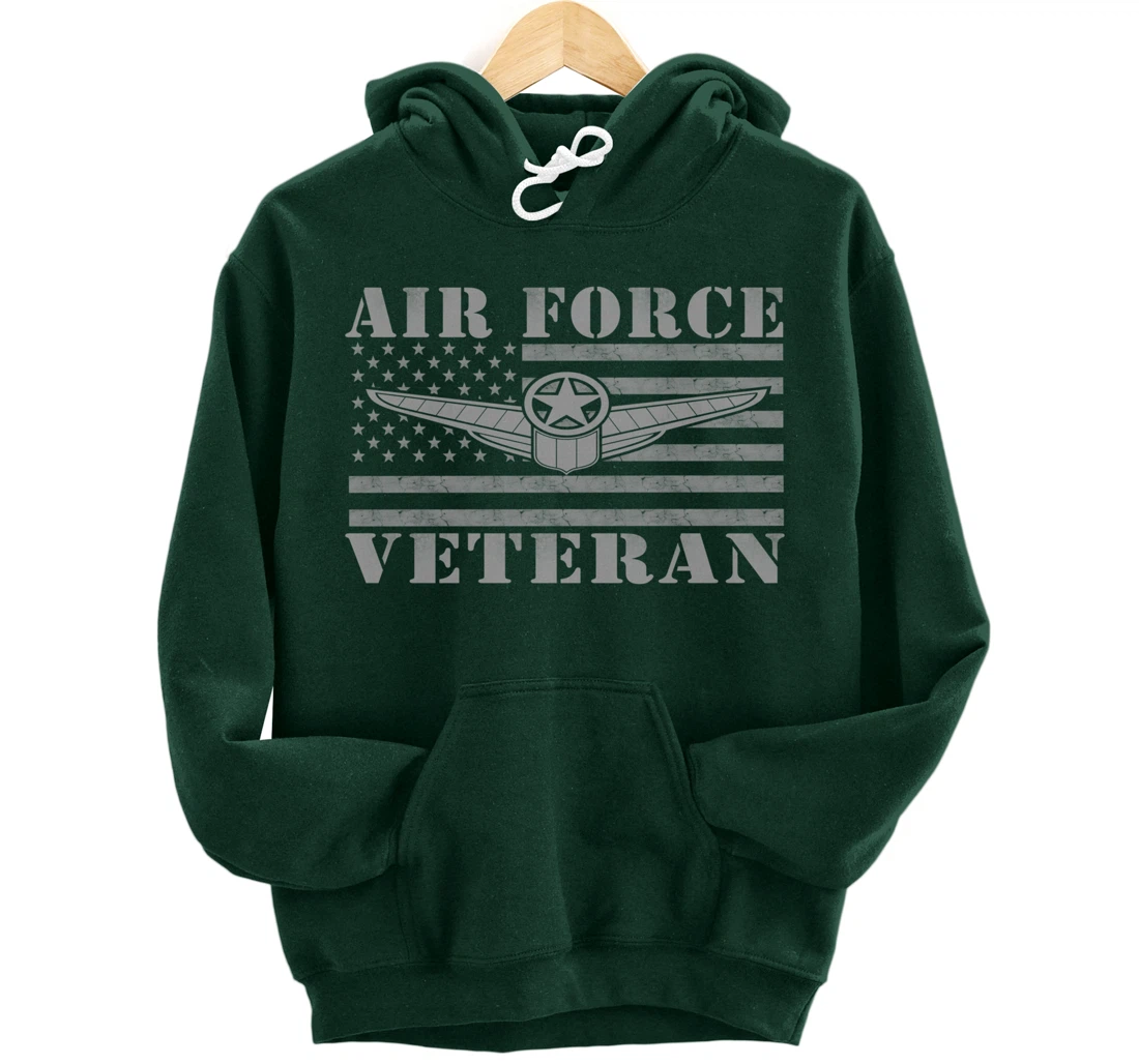 Veteran US Air Force - American Flag Veterans Mens Top Pullover Hoodie