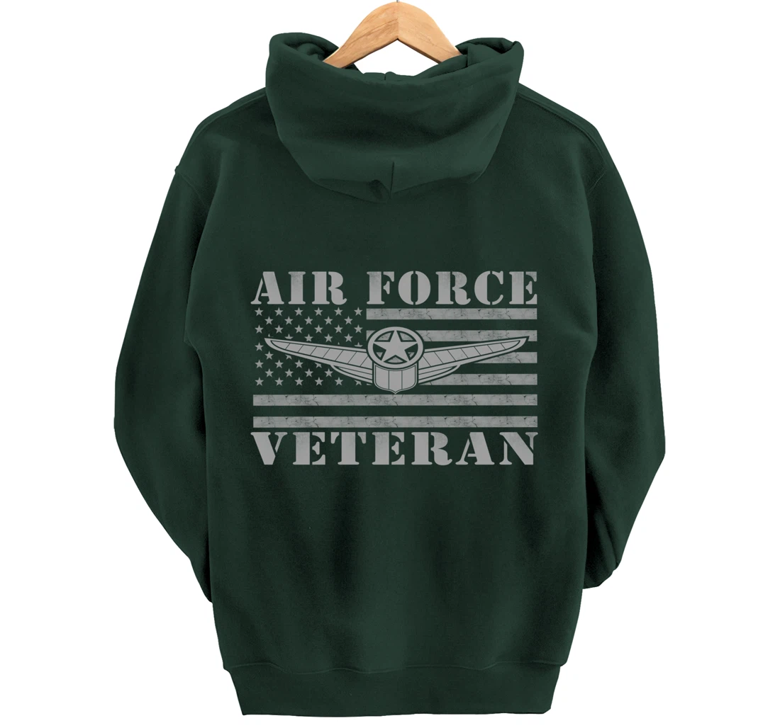 Veteran US Air Force - American Flag Veterans Mens Top Pullover Hoodie