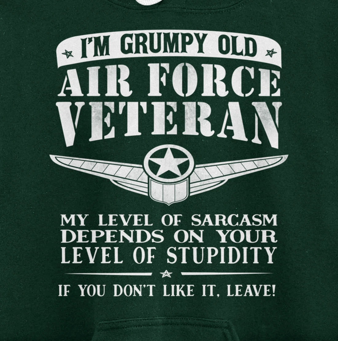 I'm a Grumpy Old Air Force Veteran Funny Men Gift Pullover Hoodie