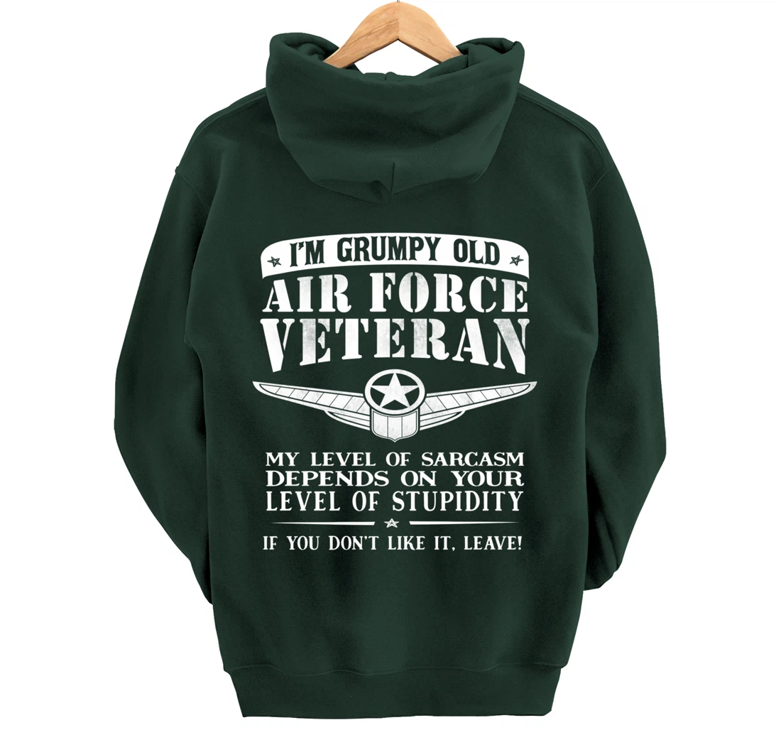 I'm a Grumpy Old Air Force Veteran Funny Men Gift Pullover Hoodie