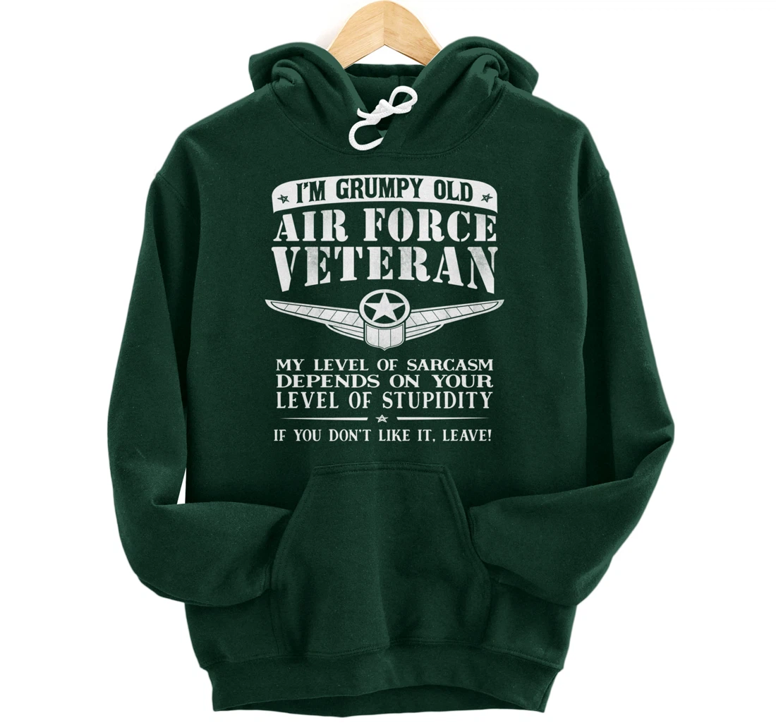 I'm a Grumpy Old Air Force Veteran Funny Men Gift Pullover Hoodie