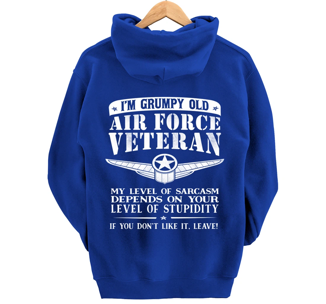 I'm a Grumpy Old Air Force Veteran Funny Men Gift Pullover Hoodie