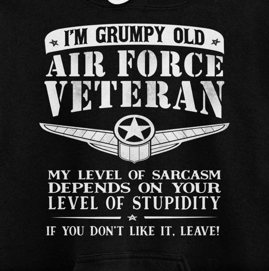 I'm a Grumpy Old Air Force Veteran Funny Men Gift Pullover Hoodie
