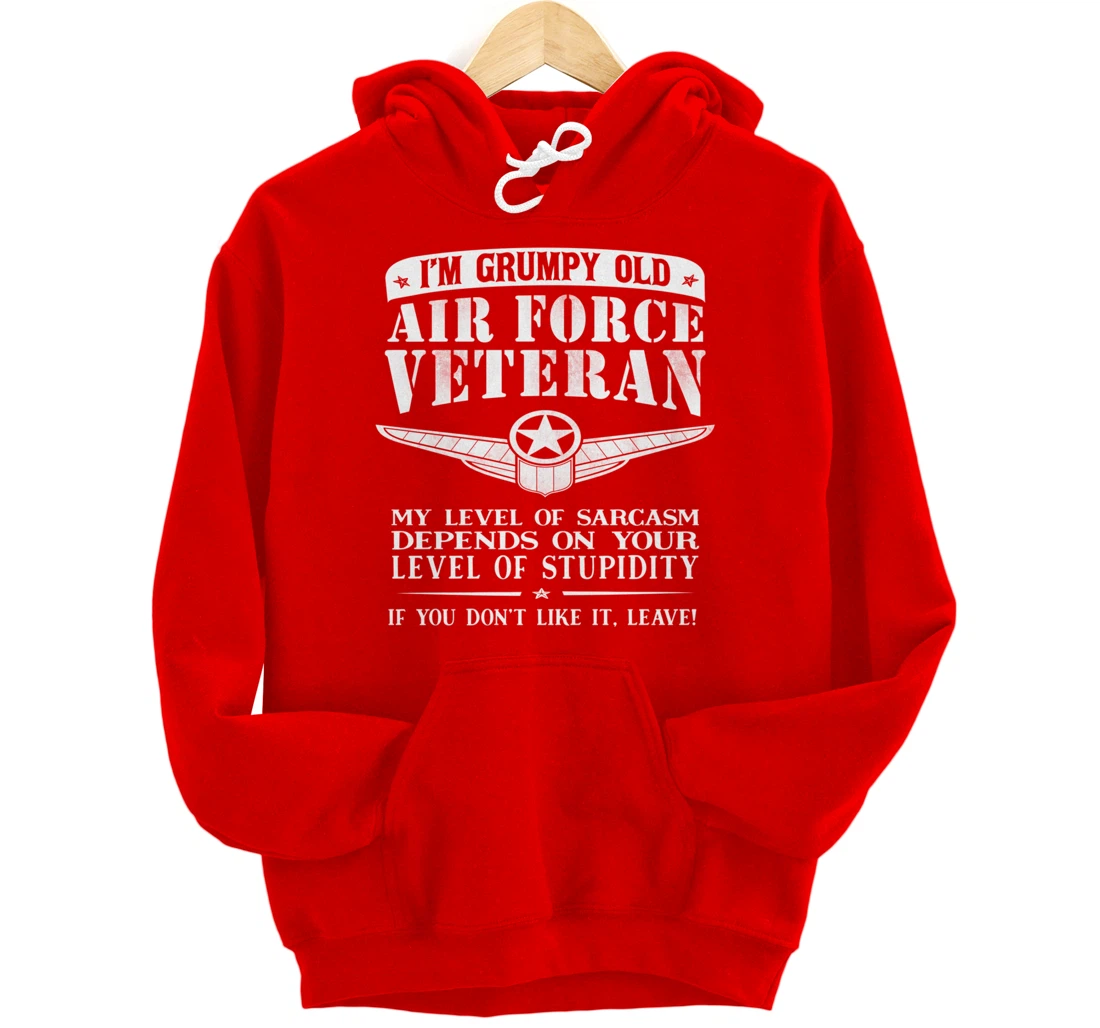 I'm a Grumpy Old Air Force Veteran Funny Men Gift Pullover Hoodie