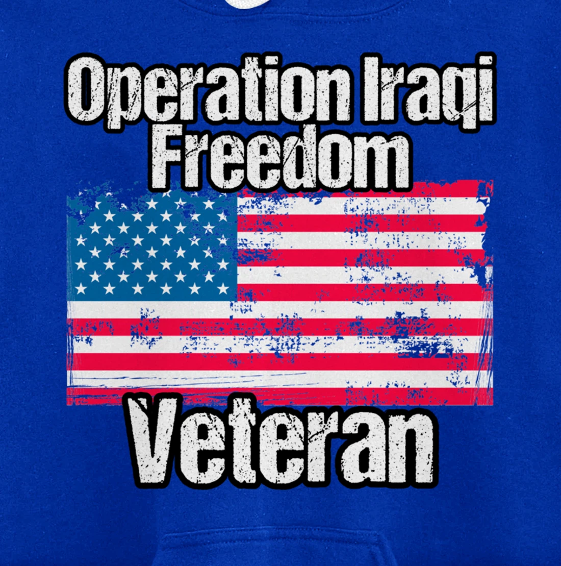 OIF Veteran - Operation Iraqi Freedom US Flag Distressed Pullover Hoodie