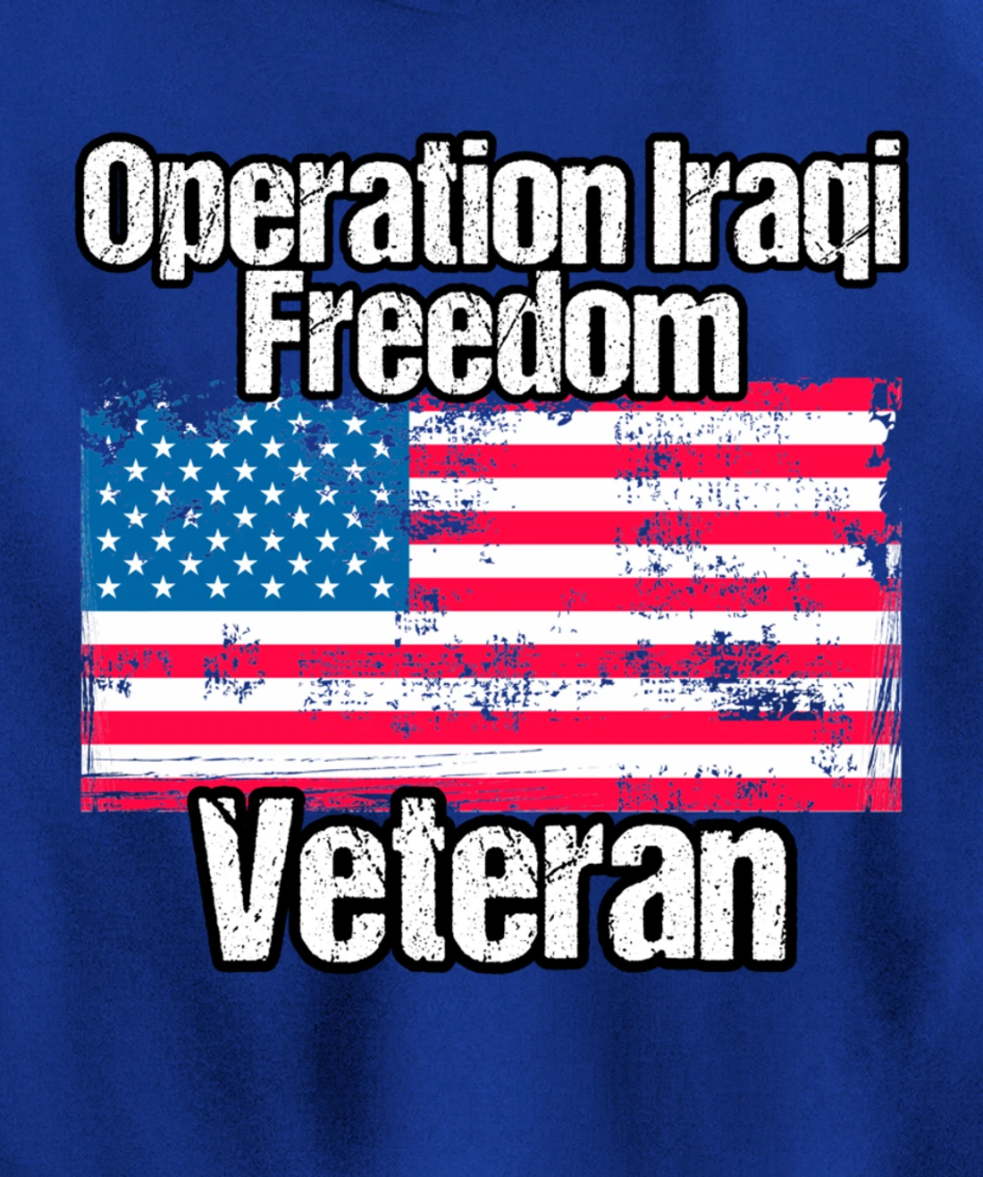 OIF Veteran - Operation Iraqi Freedom US Flag Distressed Pullover Hoodie