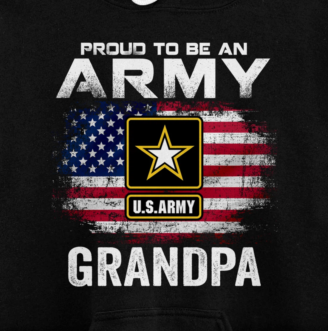 Proud To Be An Army Grandpa With American Flag Gift Veteran Pullover Hoodie