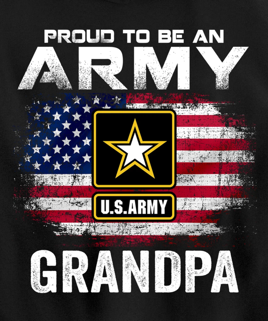 Proud To Be An Army Grandpa With American Flag Gift Veteran Pullover Hoodie