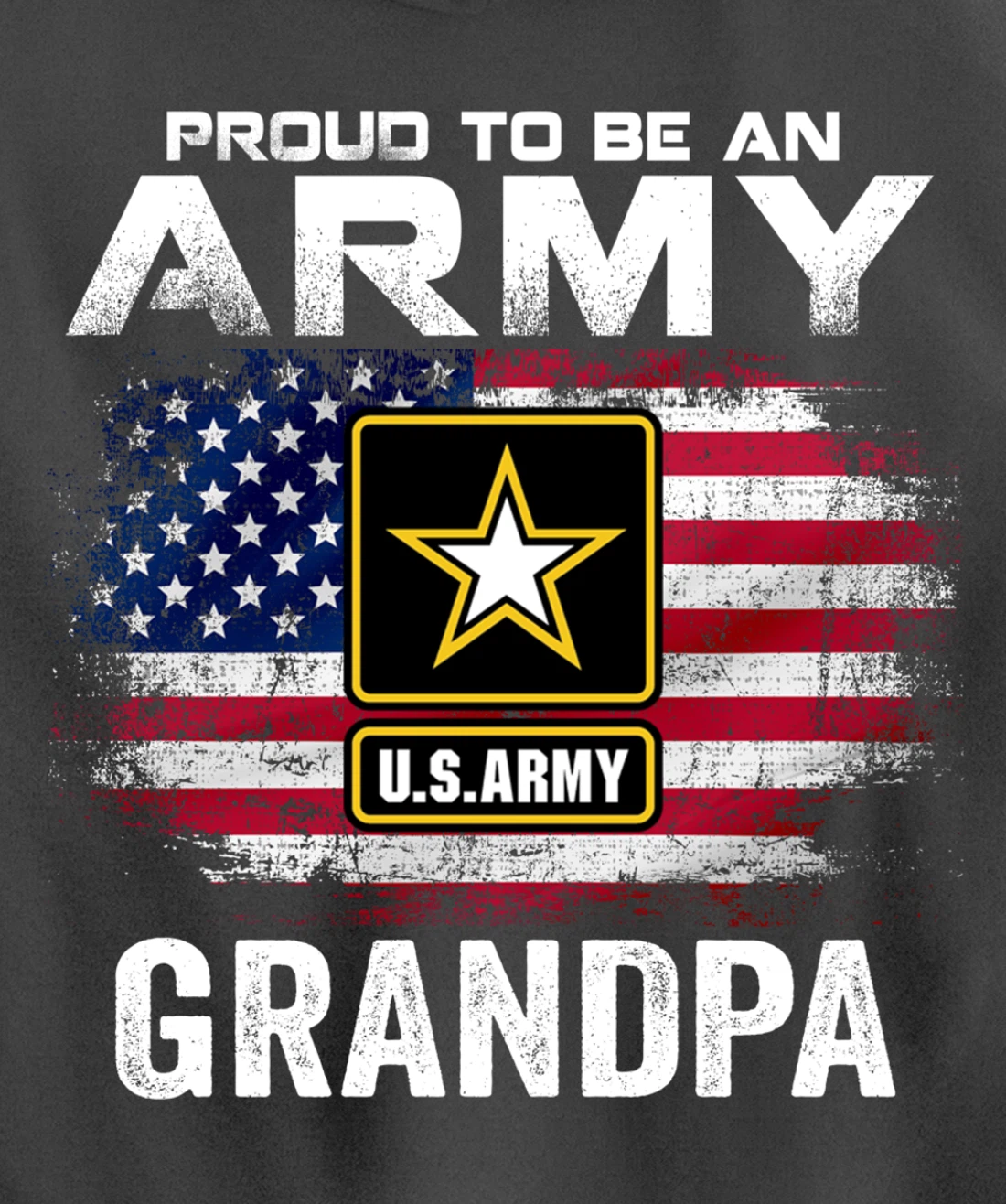 Proud To Be An Army Grandpa With American Flag Gift Veteran Pullover Hoodie