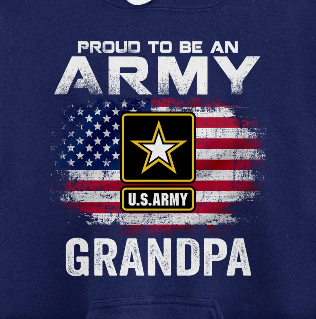 Proud To Be An Army Grandpa With American Flag Gift Veteran Pullover Hoodie