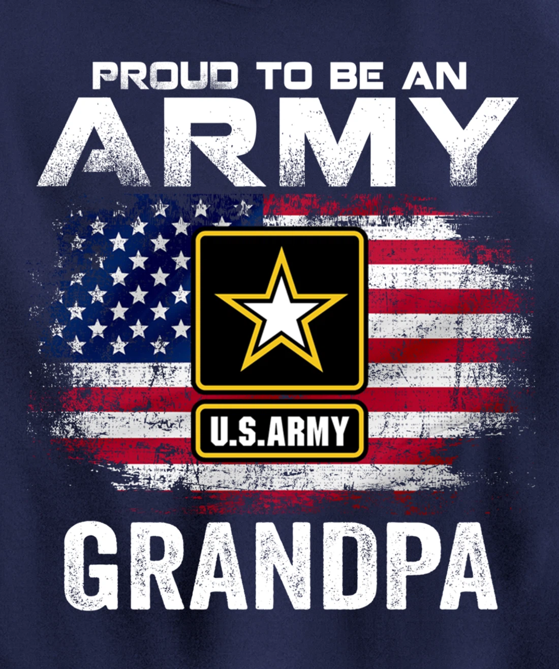 Proud To Be An Army Grandpa With American Flag Gift Veteran Pullover Hoodie
