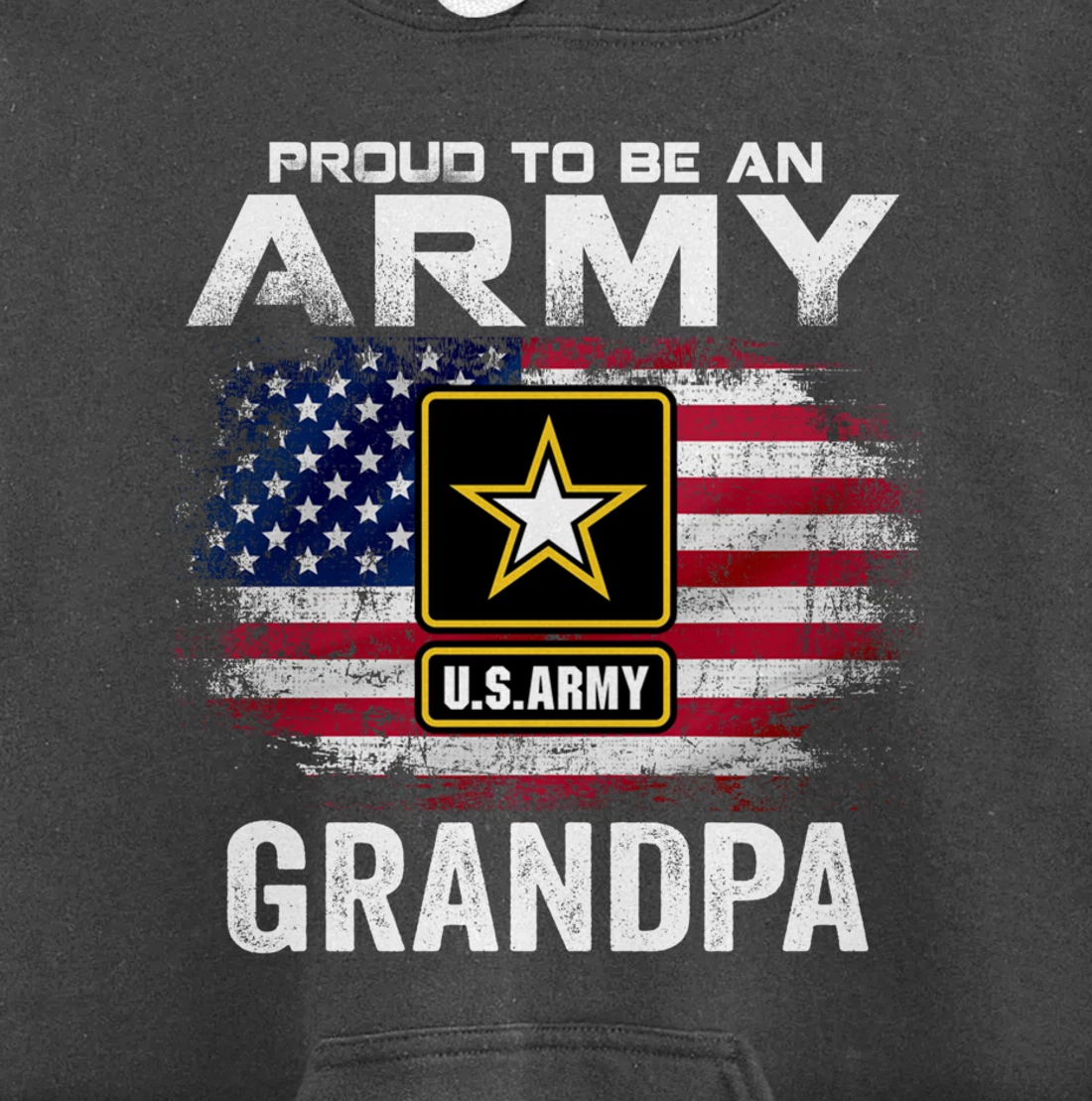 Proud To Be An Army Grandpa With American Flag Gift Veteran Pullover Hoodie