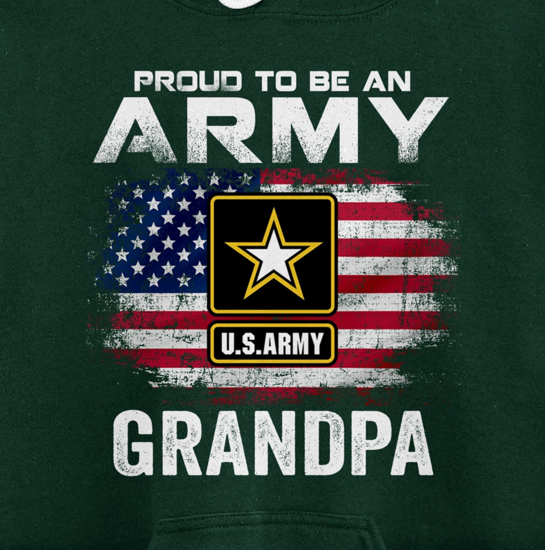Proud To Be An Army Grandpa With American Flag Gift Veteran Pullover Hoodie