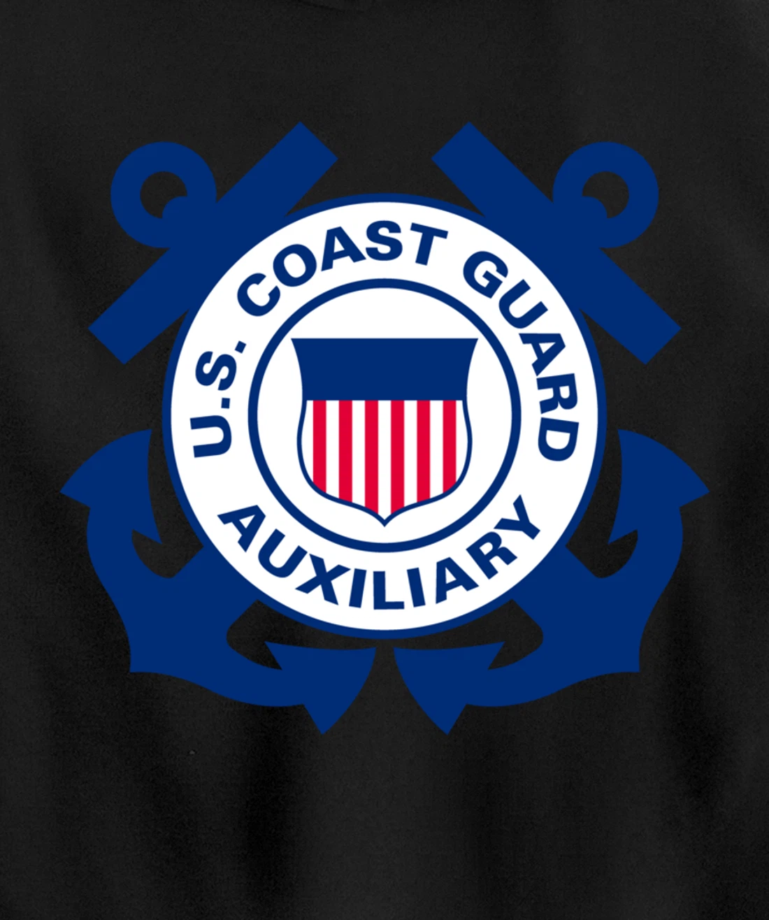 United States Coast Guard Auxiliary Logo Military Veteran Pullover Hoodie