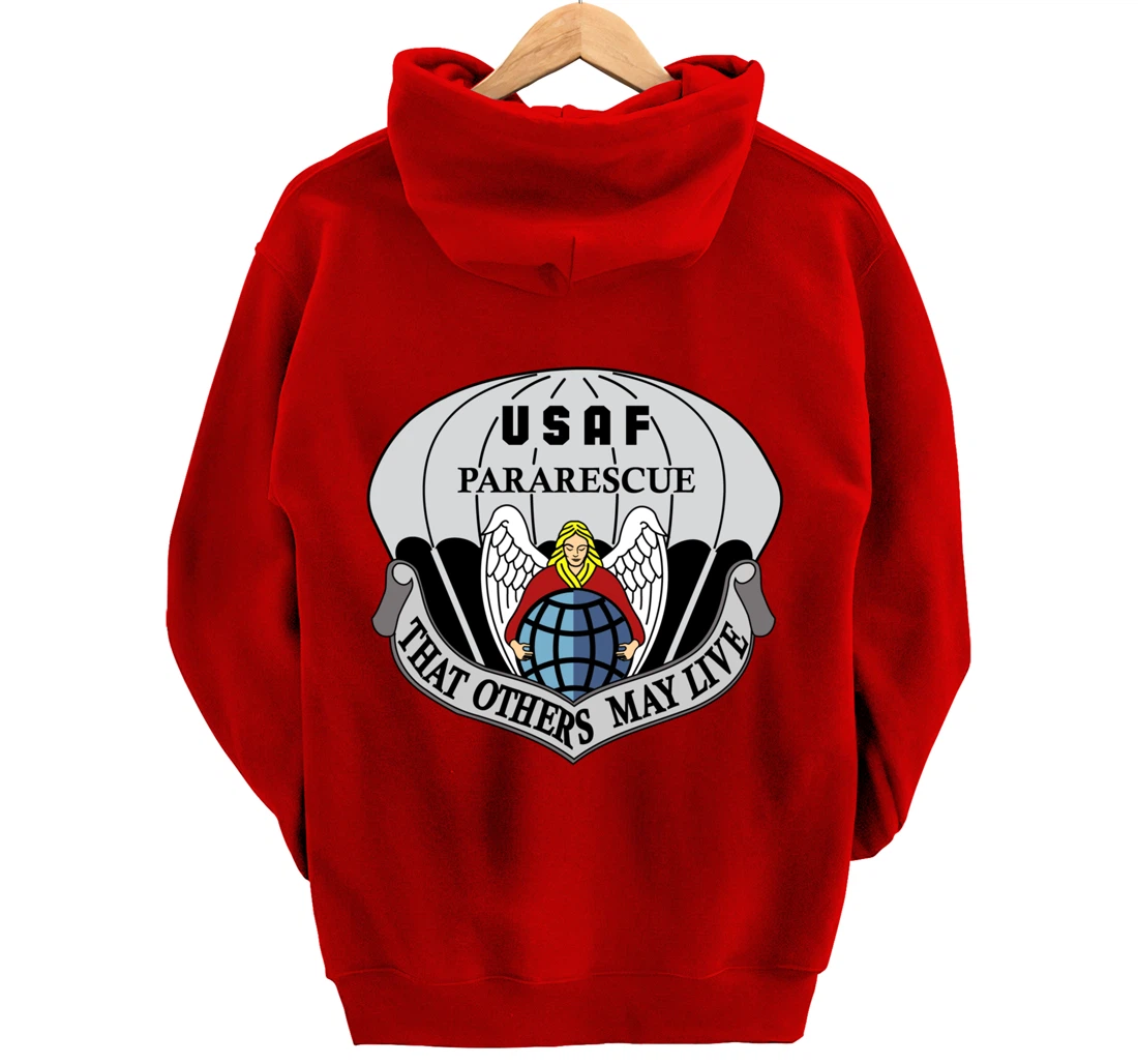 Air Force Pararescue Insignia PJ Military Veteran Patriotic Pullover Hoodie