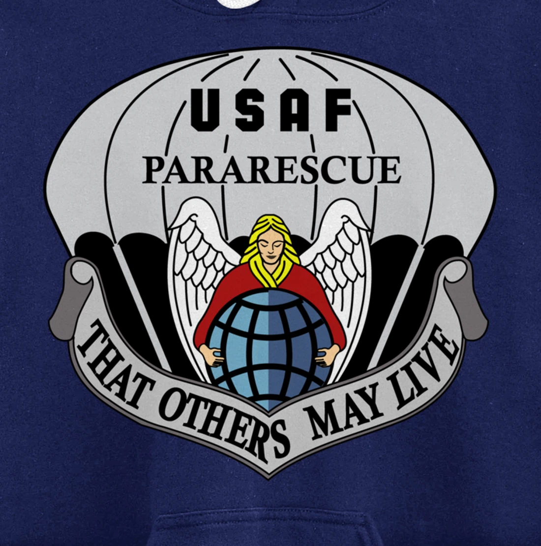 Air Force Pararescue Insignia PJ Military Veteran Patriotic Pullover Hoodie