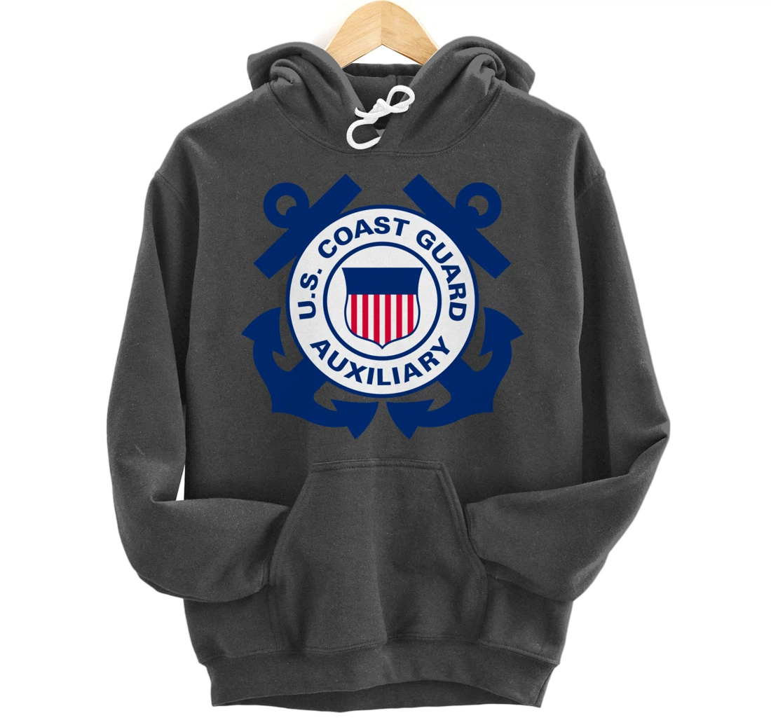 United States Coast Guard Auxiliary Logo Military Veteran Pullover Hoodie