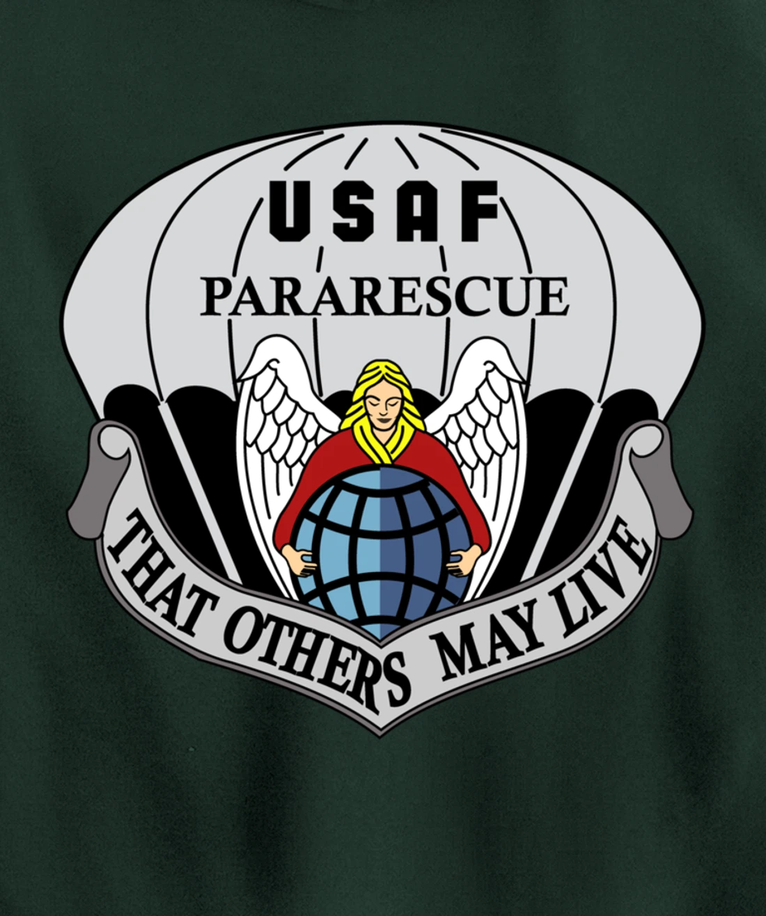 Air Force Pararescue Insignia PJ Military Veteran Patriotic Pullover Hoodie