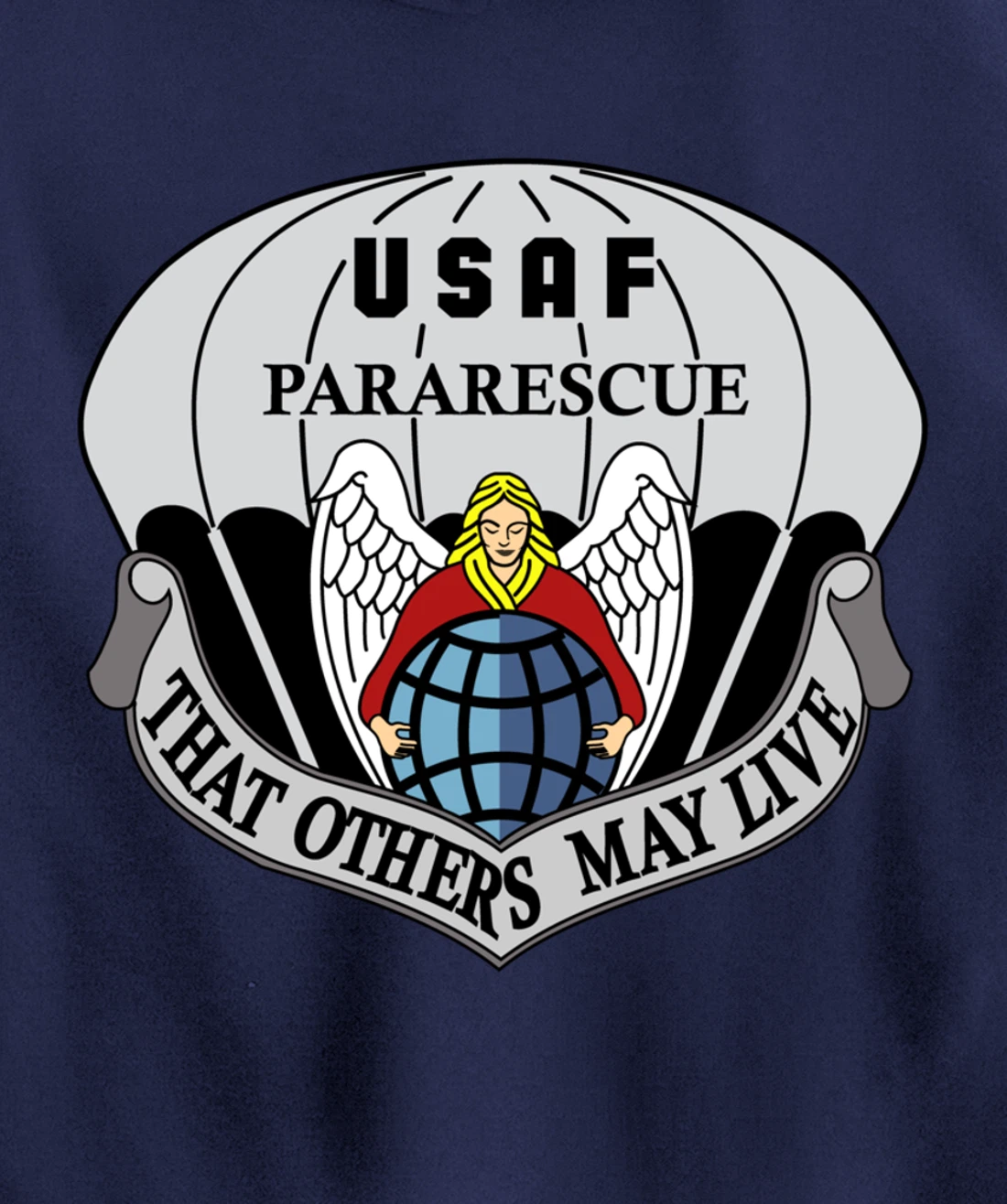 Air Force Pararescue Insignia PJ Military Veteran Patriotic Pullover Hoodie