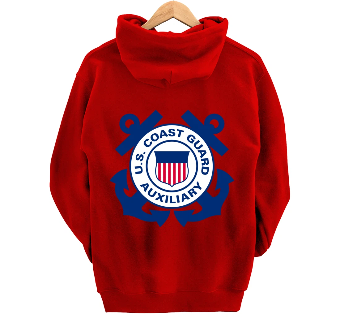 United States Coast Guard Auxiliary Logo Military Veteran Pullover Hoodie