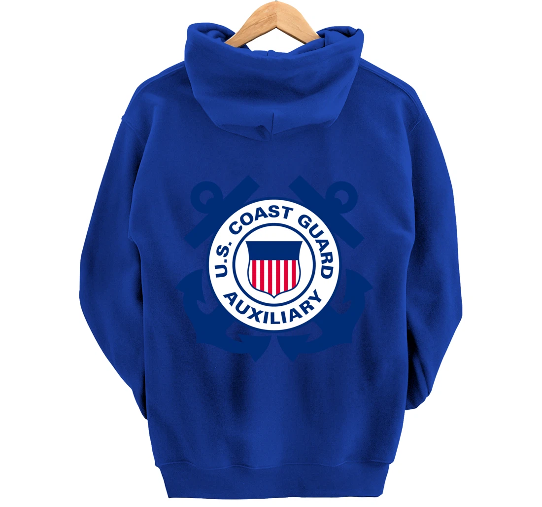 United States Coast Guard Auxiliary Logo Military Veteran Pullover Hoodie