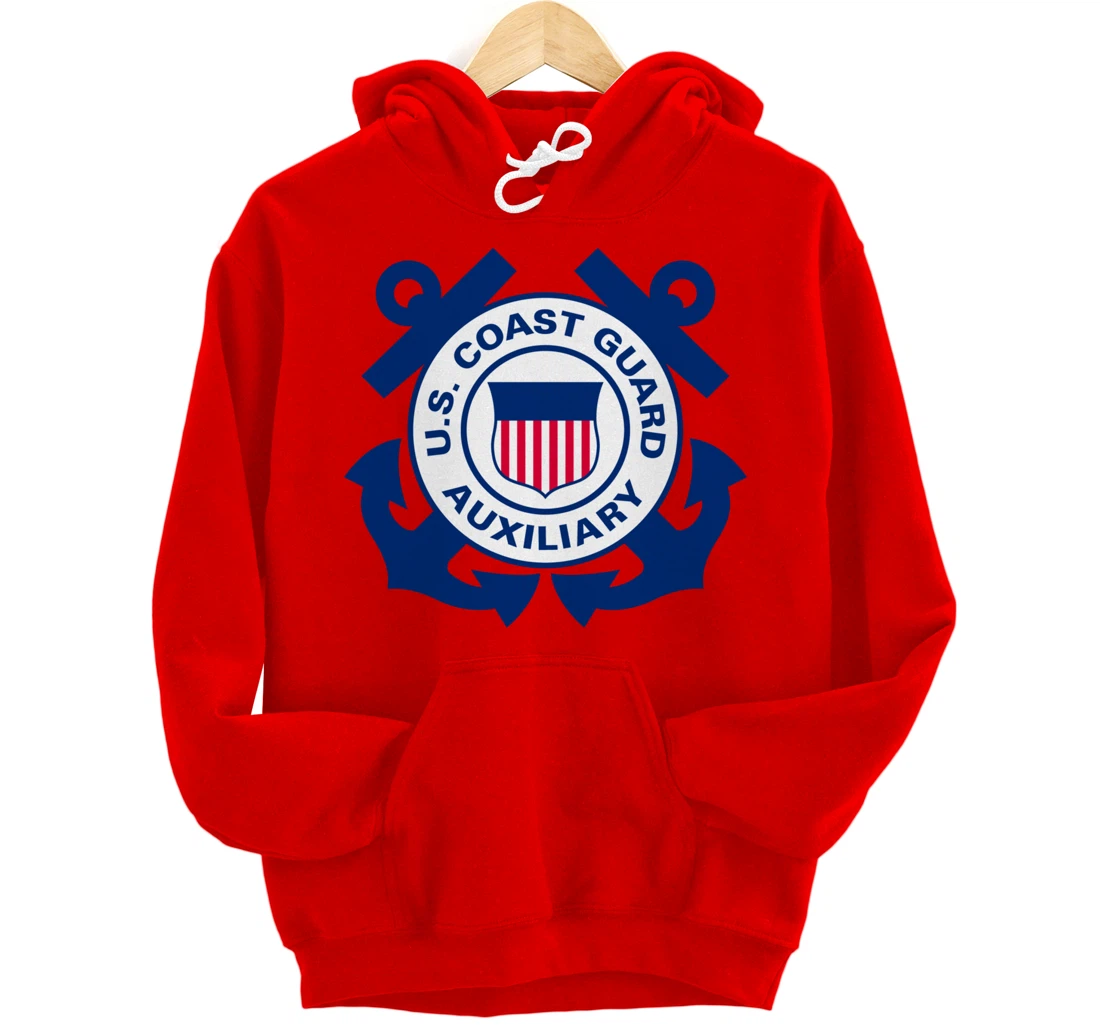 United States Coast Guard Auxiliary Logo Military Veteran Pullover Hoodie