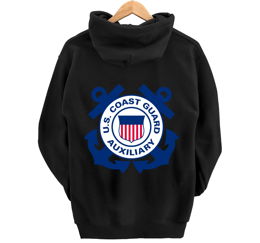 United States Coast Guard Auxiliary Logo Military Veteran Pullover Hoodie