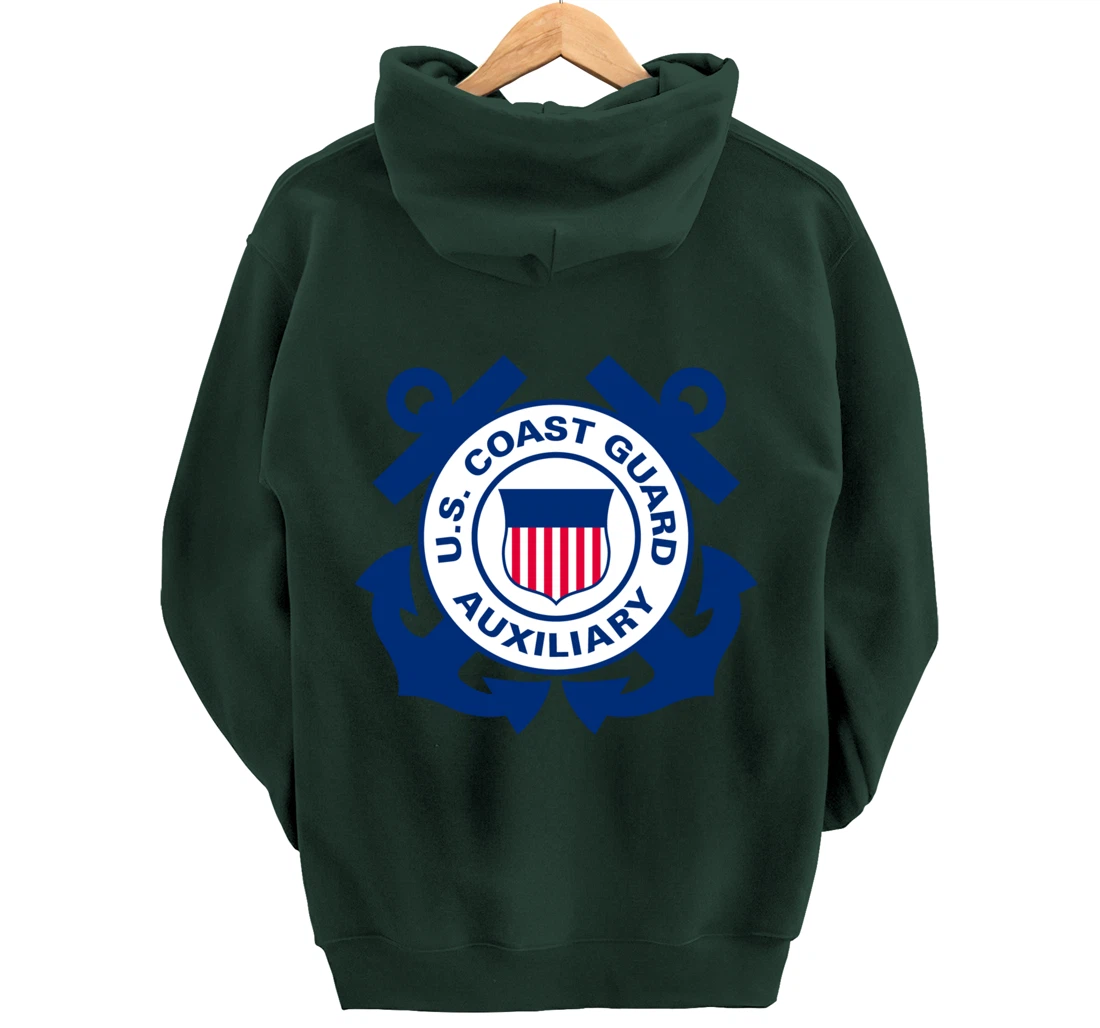 United States Coast Guard Auxiliary Logo Military Veteran Pullover Hoodie