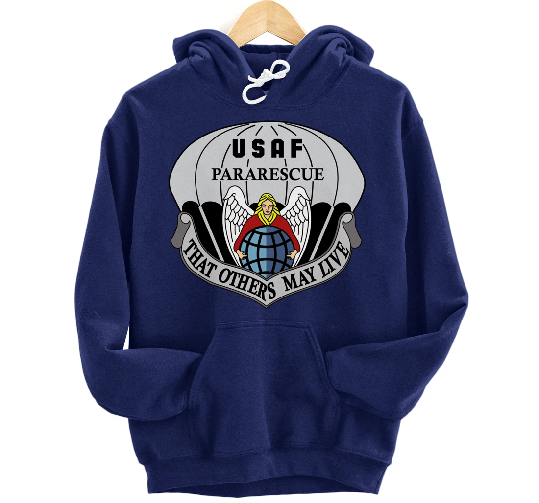 Air Force Pararescue Insignia PJ Military Veteran Patriotic Pullover Hoodie