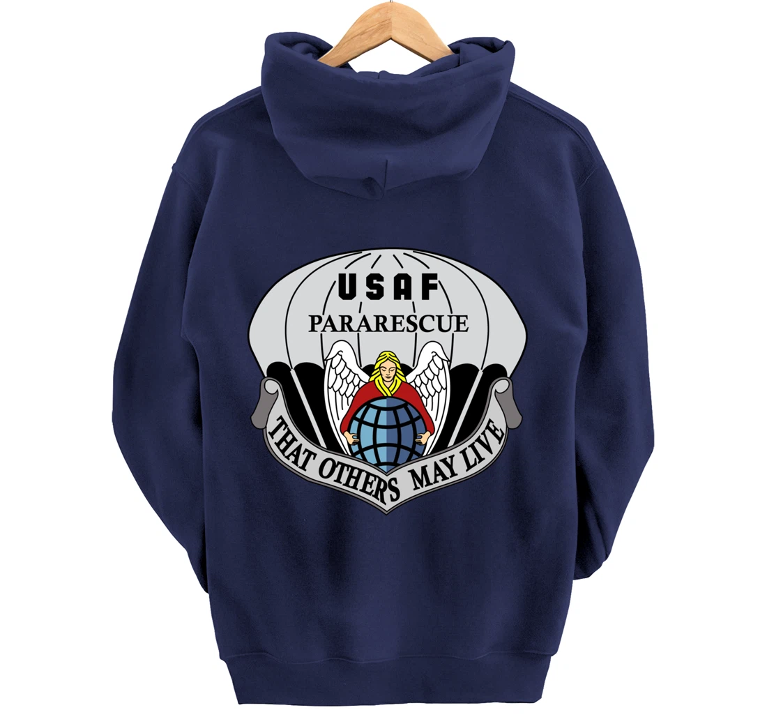 Air Force Pararescue Insignia PJ Military Veteran Patriotic Pullover Hoodie