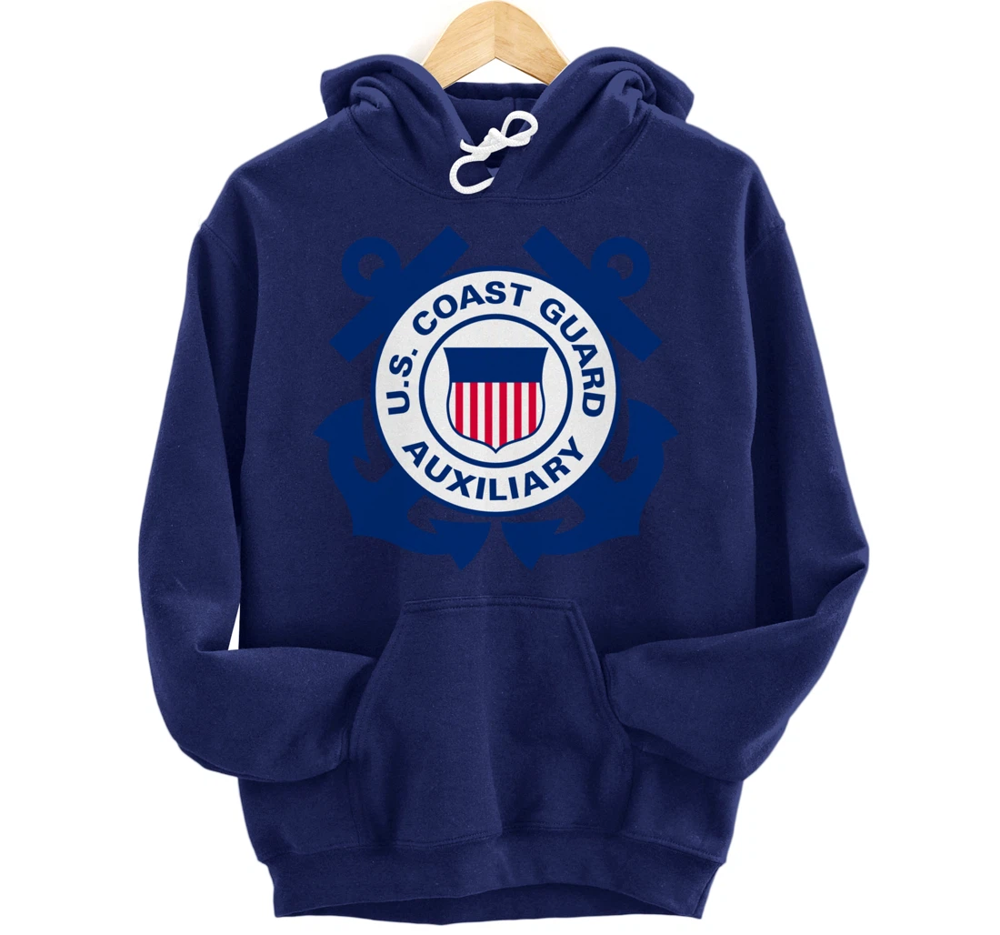 United States Coast Guard Auxiliary Logo Military Veteran Pullover Hoodie