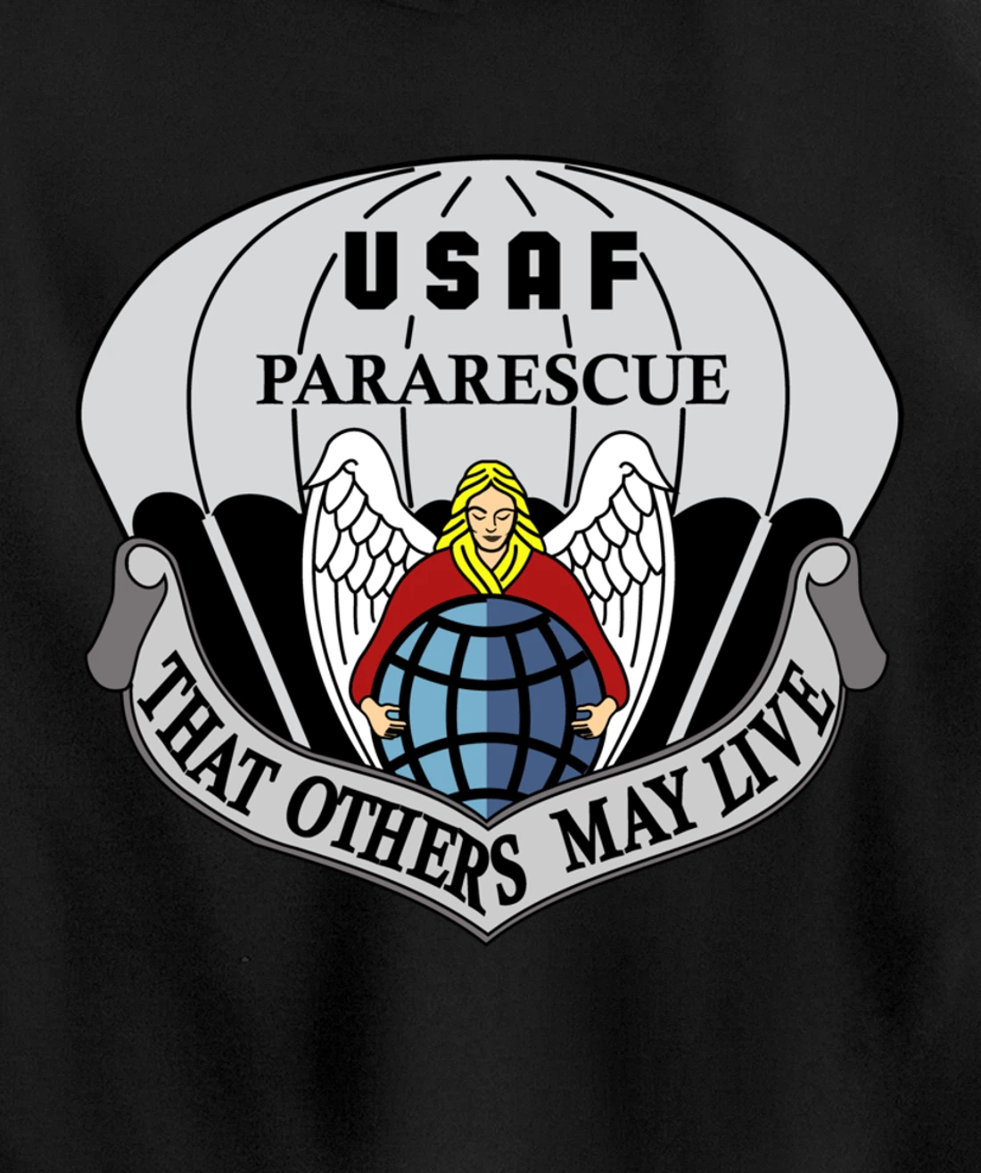Air Force Pararescue Insignia PJ Military Veteran Patriotic Pullover Hoodie